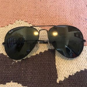 Authentic RayBan RB 3026 black metal avaiators